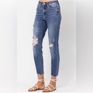 Judy Blue Women's High Waist Destroyed Relaxed Fit Jeans